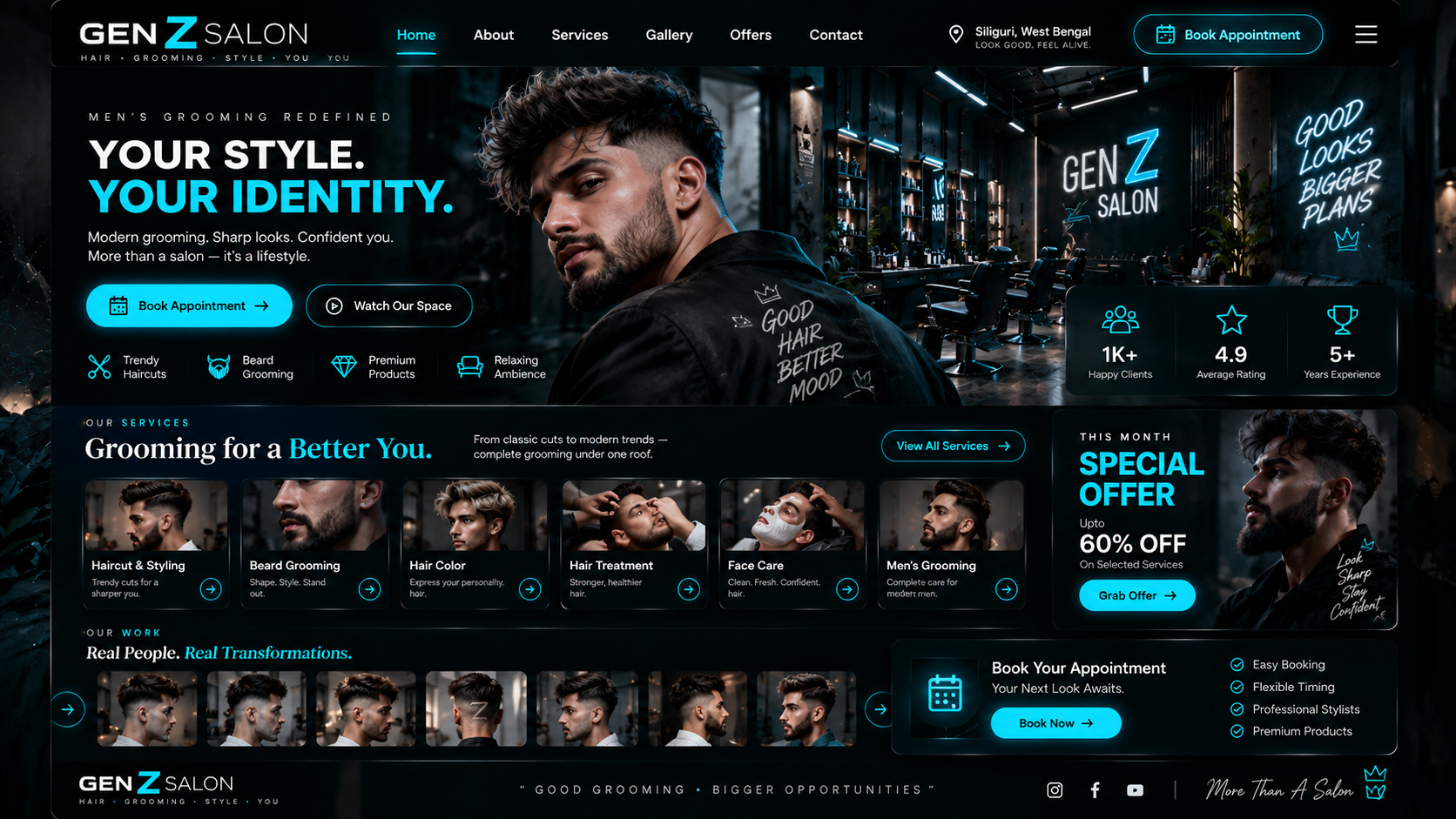 Gen Z Salon Men's Grooming Website